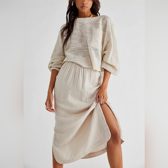 Free People White Easy Weekend Skirt Set Size Small - Picture 2 of 16